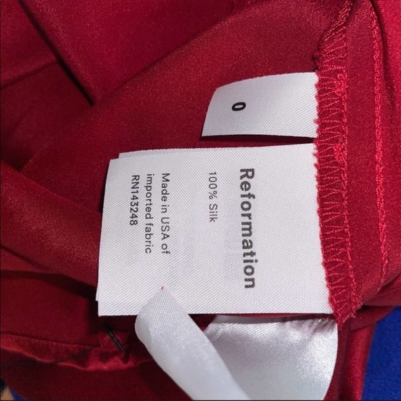 NWT Reformation Aura Dress in Red Silk Lace Detail Size 0 - Picture 6 of 9
